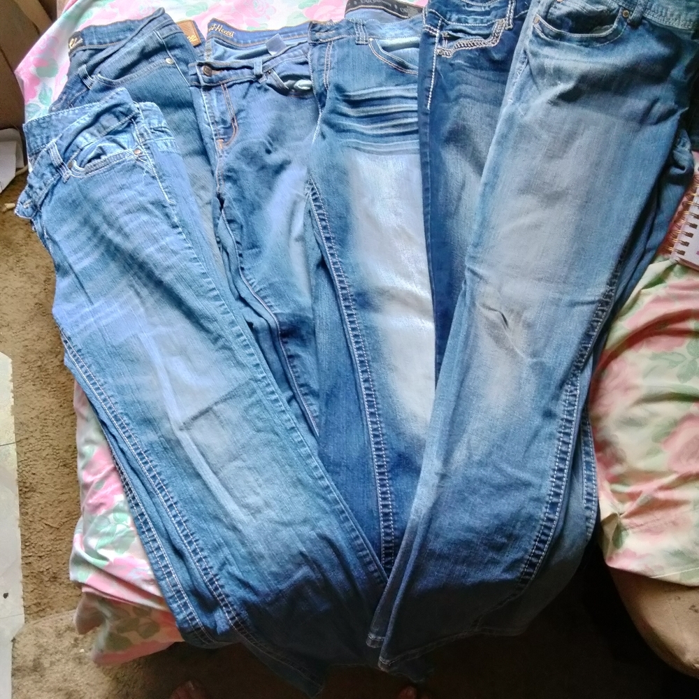 7 pair lot of name brand jeans 13/14